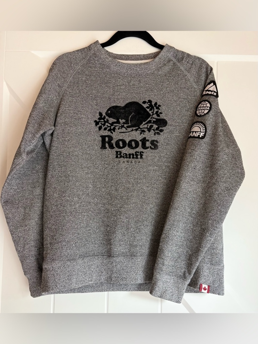 Roots Banff Canada Beaver Logo Crewneck Sweatshirt L